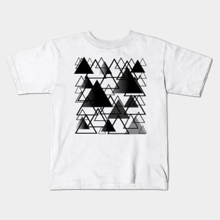 TRIANGLE PATTERN, BLACK TRIANGLES Kids T-Shirt